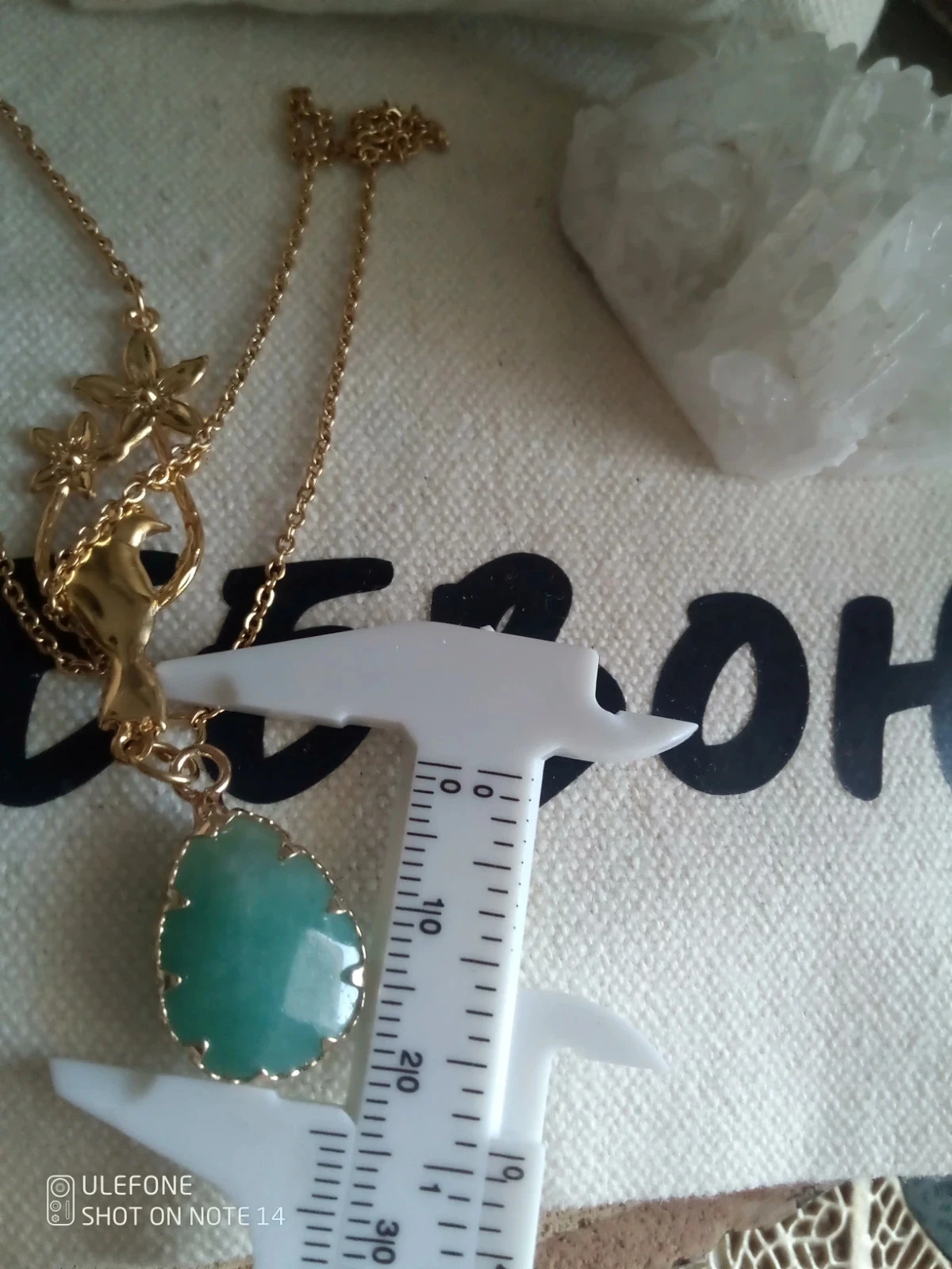 Collier oiseau et pendentif en pierre d'amazonite – photo 3